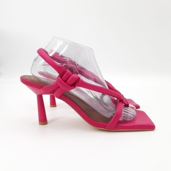 ALOHAS | Sheila Square Toe Leather Sandals in Barbie Pink - Picture 4 of 11
